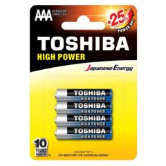   TOSHIBA elem AAA (LR03), 1.5 Volt , tartós, High Power (4db/csomag)