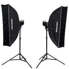   Godox MS300II-V Dupla Tárgyfotós Vakuszett - Mikrosat 25x100 Click Softboxal (2 x 300Ws)