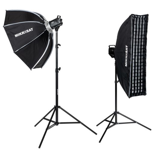 Godox MS300II-V Dupla Vakuszett - Mikrosat 100cm octo - 25x100 Click Softboxal (2 x 300Ws)